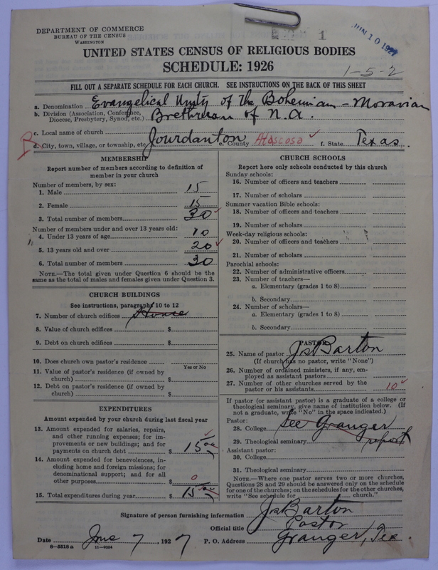Scan of Evangelical Unity of Bohemian and Moravian Brethren in North America: 1