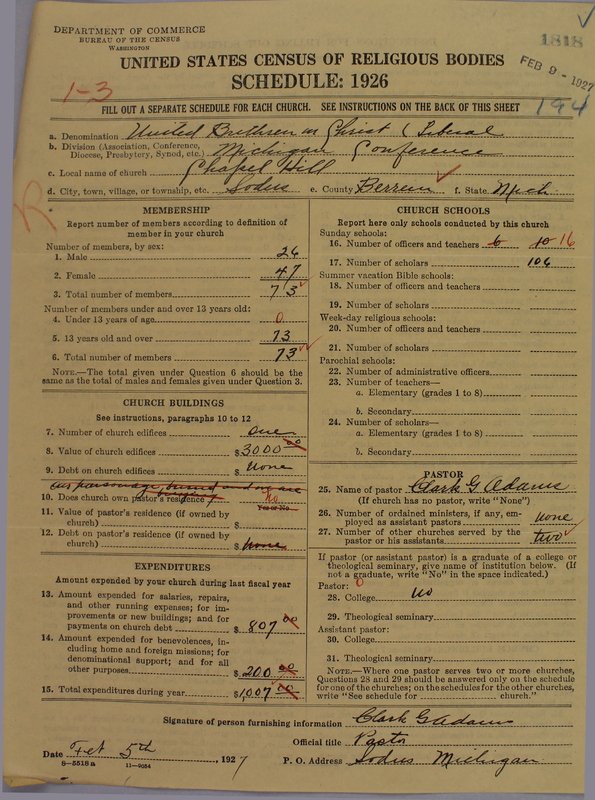 Scan of Church of the United Brethren in Christ: 1818