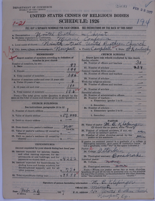 Scan of Church of the United Brethren in Christ: 2800