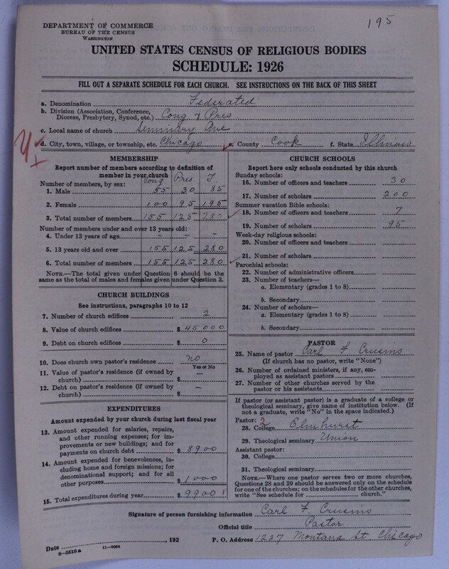 Scan of Federated Churches: 195