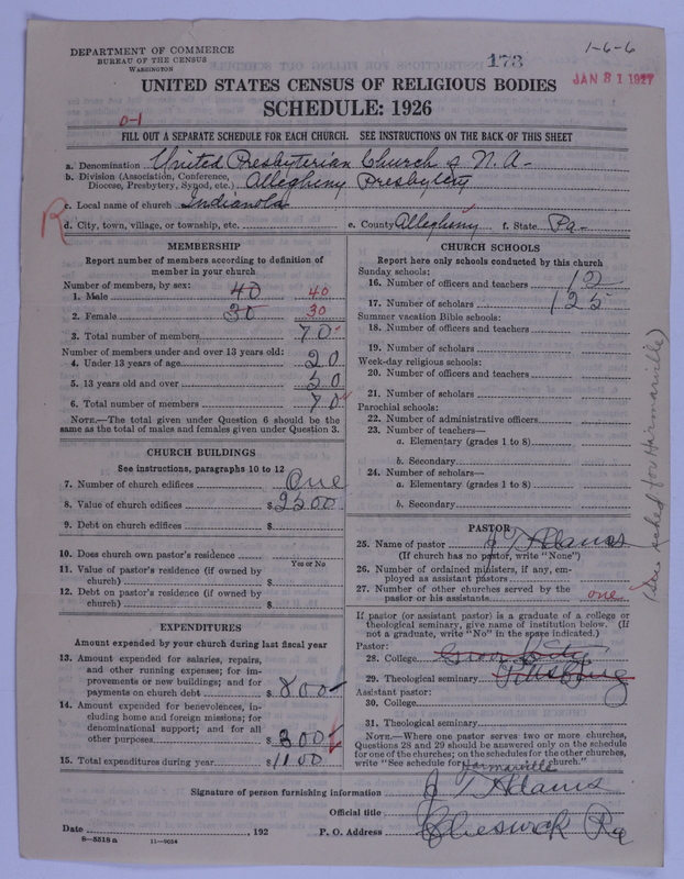 Scan of United Presbyterian Church of North America: 173