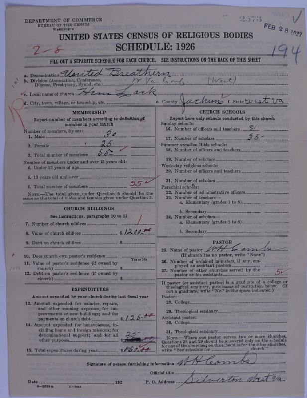 Scan of Church of the United Brethren in Christ: 2573