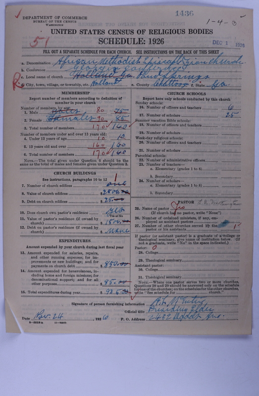 Scan of African Methodist Episcopal Zion Church: 1436