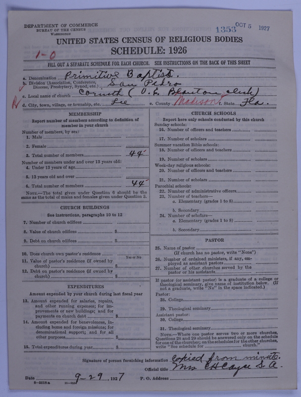 Scan of Primitive Baptists: 1353