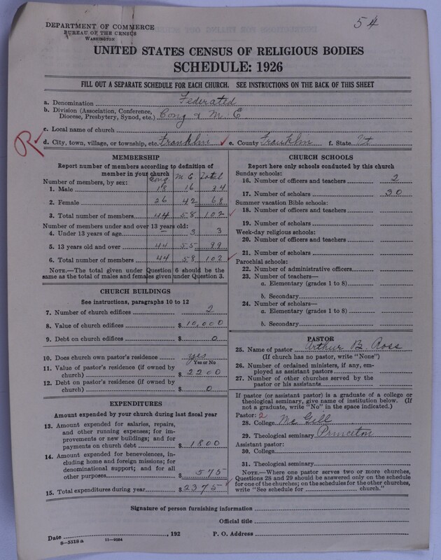 Scan of Federated Churches: 54