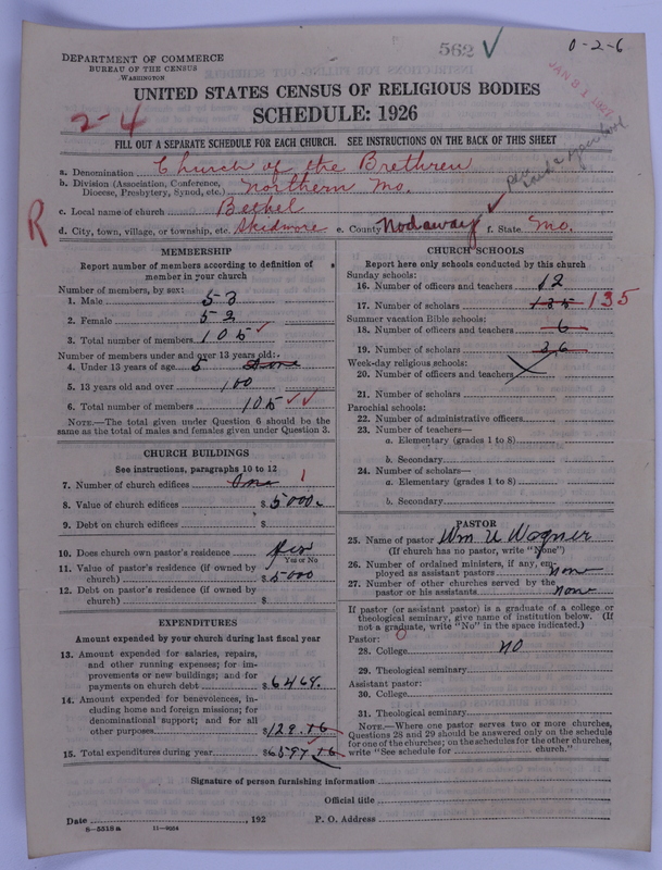 Scan of Church of the Brethren (Conservative Dunkers): 562