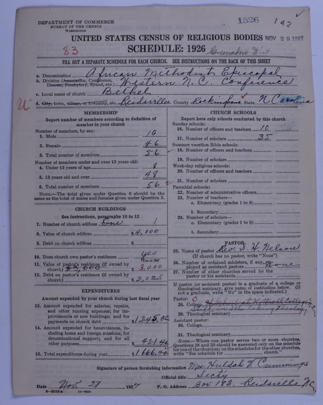 Scan of African Methodist Episcopal Church: 1526