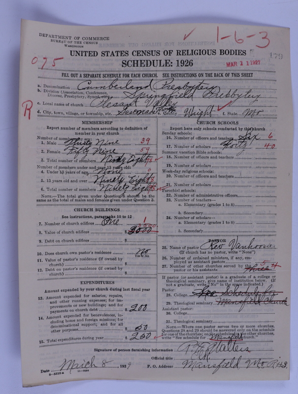 Scan of Cumberland Presbyterian Church: 179