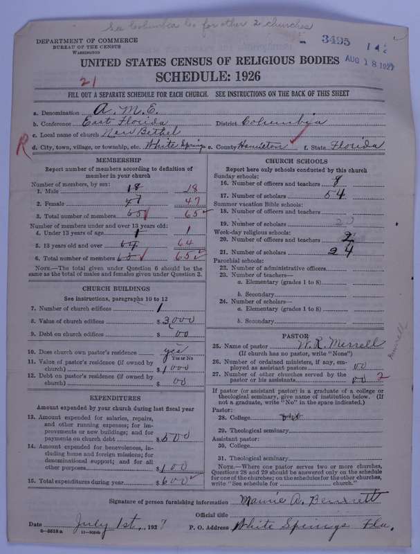 Scan of African Methodist Episcopal Church: 3495