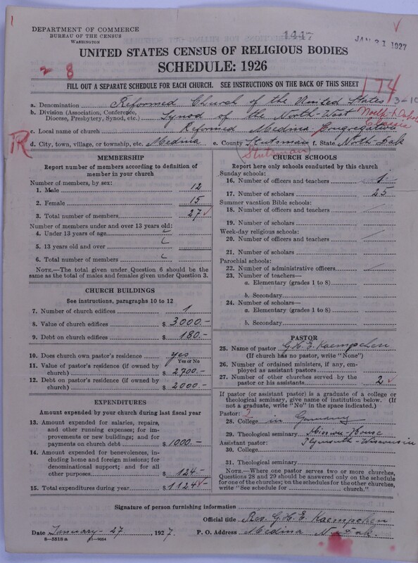 Scan of Reformed Church in the United States: 1447
