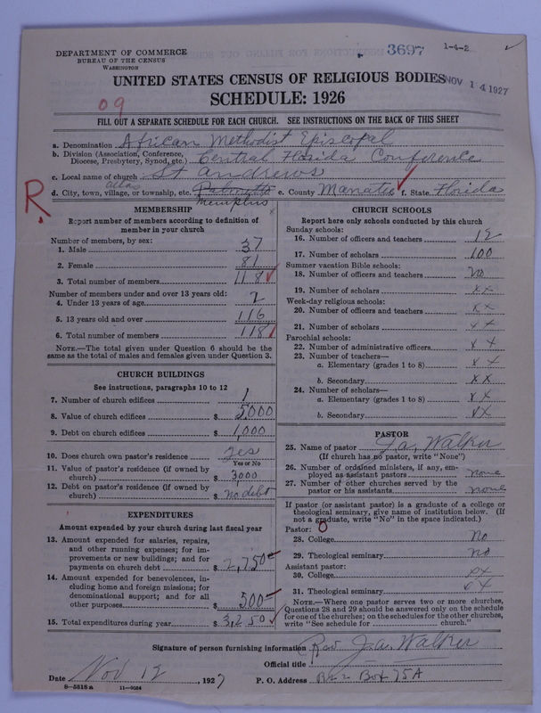 Scan of African Methodist Episcopal Church: 3697