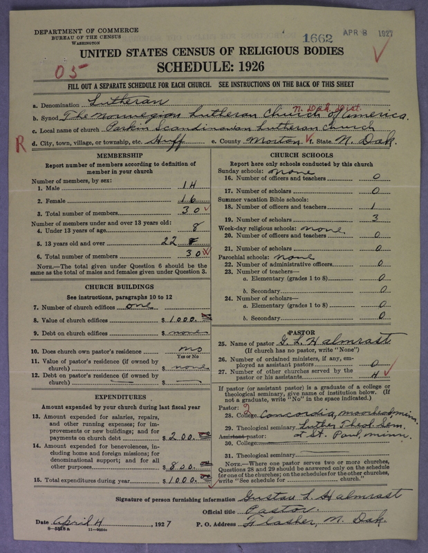 Scan of Norwegian Lutheran Church of America: 1662
