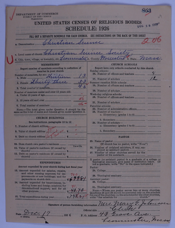 Scan of Church of Christ, Scientist: 863