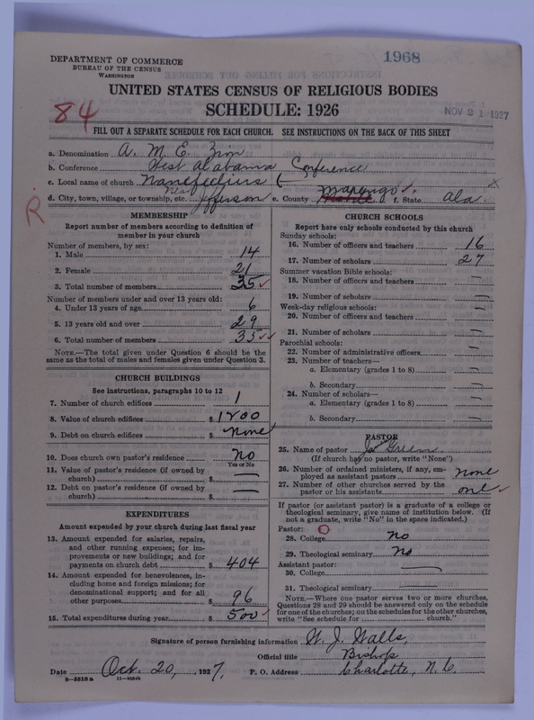 Scan of African Methodist Episcopal Zion Church: 1968