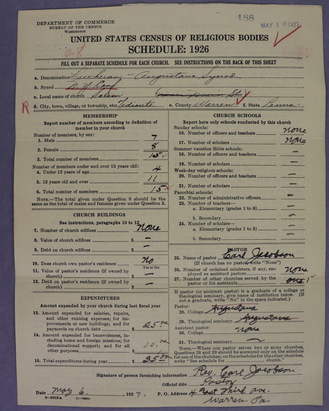 Scan of Evangelical Lutheran Augustana Synod of North America: 188