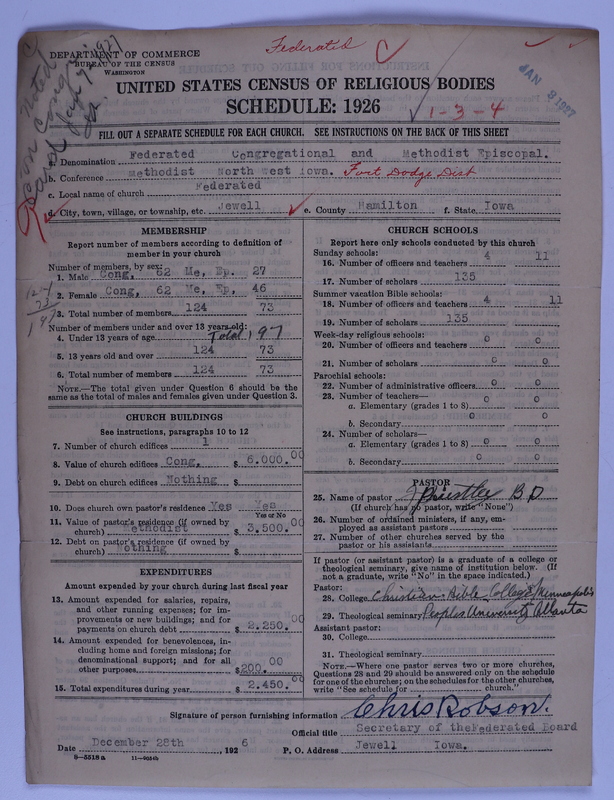 Scan of Federated Churches: