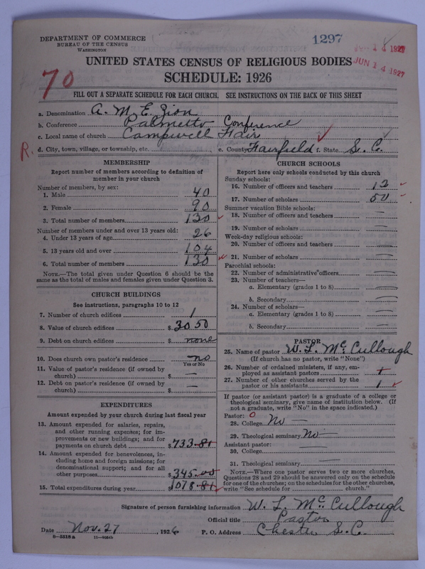 Scan of African Methodist Episcopal Zion Church: 1297