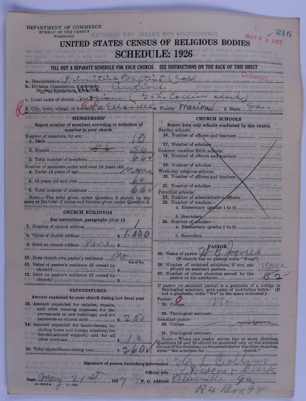 Scan of Colored Primitive Baptists: 216