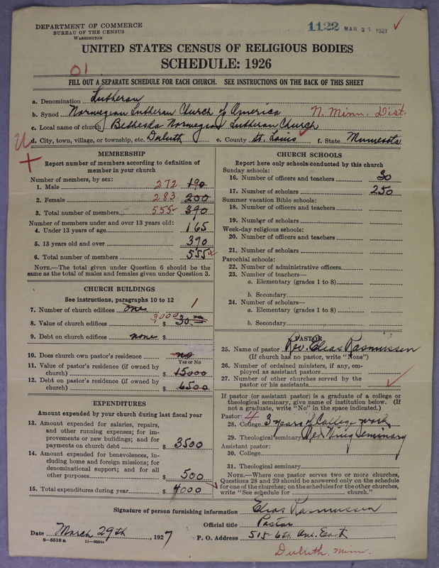 Scan of Norwegian Lutheran Church of America: 1122