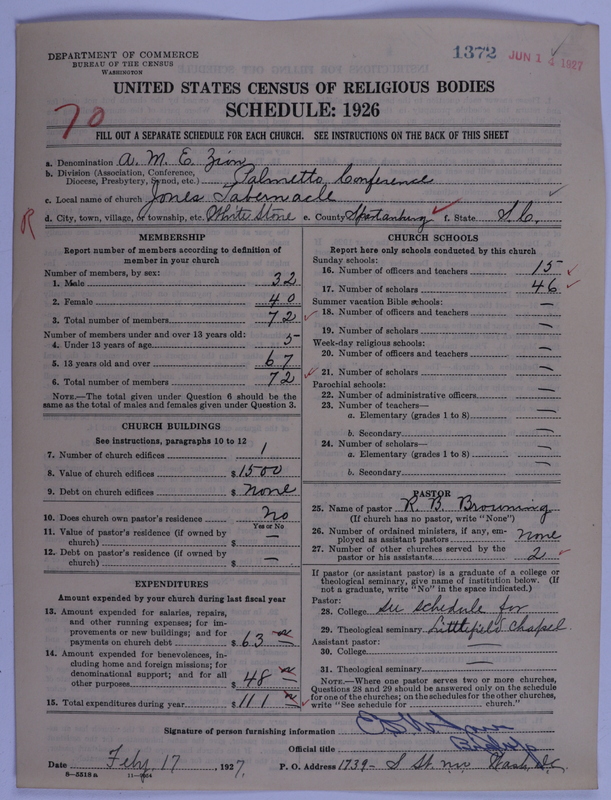 Scan of African Methodist Episcopal Zion Church: 1372