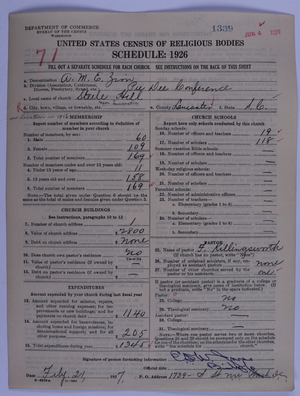 Scan of African Methodist Episcopal Zion Church: 1339