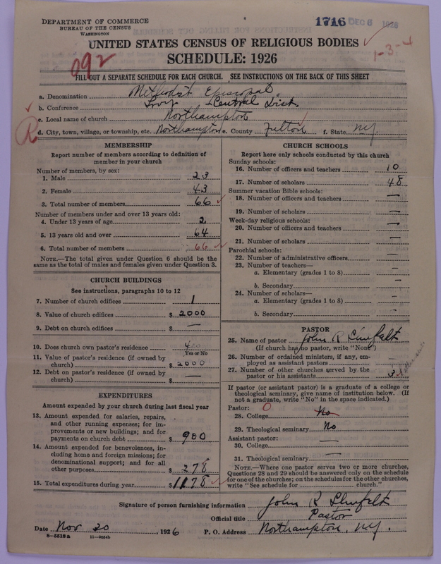 Scan of Methodist Episcopal Church: 1716