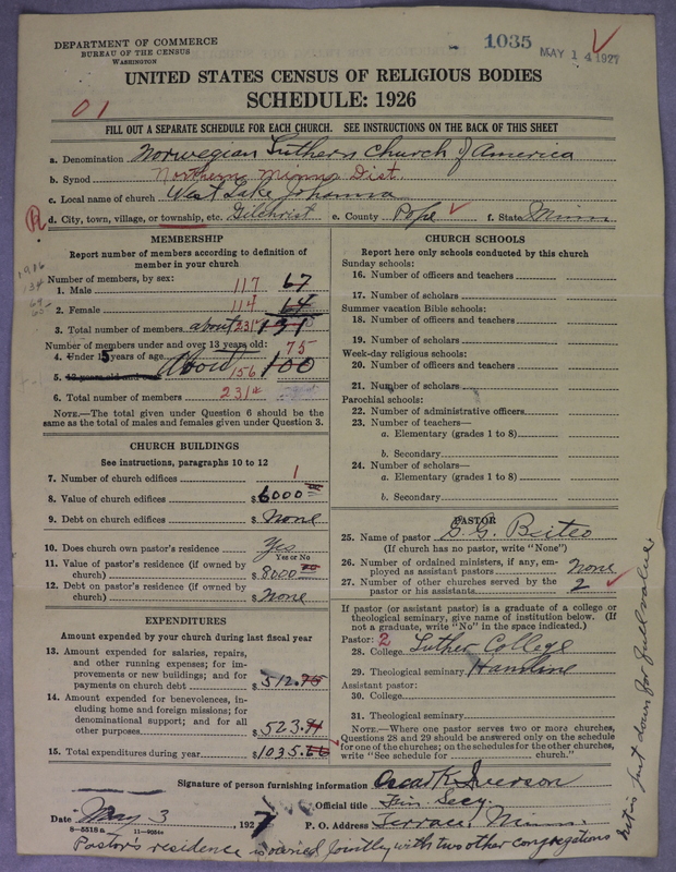 Scan of Norwegian Lutheran Church of America: 1035
