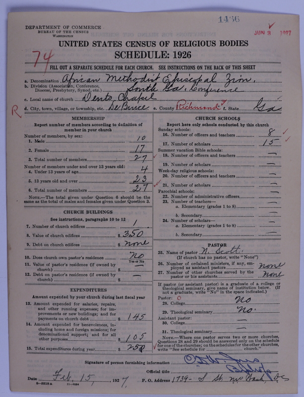 Scan of African Methodist Episcopal Zion Church: 1466