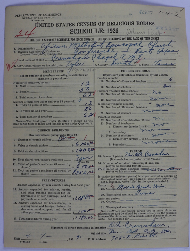 Scan of African Methodist Episcopal Church: 6507