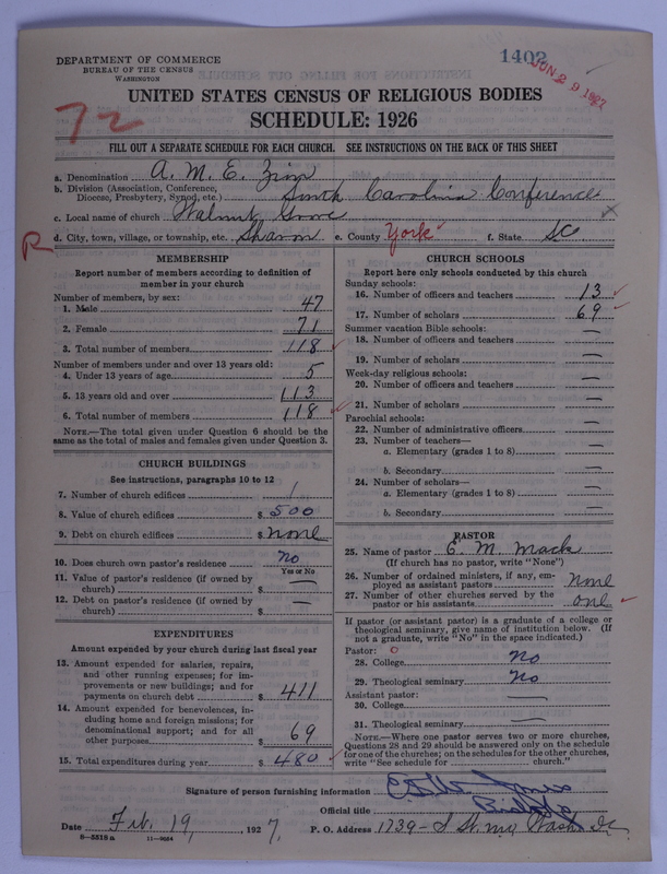 Scan of African Methodist Episcopal Zion Church: 1402