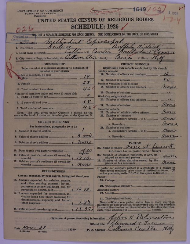 Scan of Methodist Episcopal Church: 1649