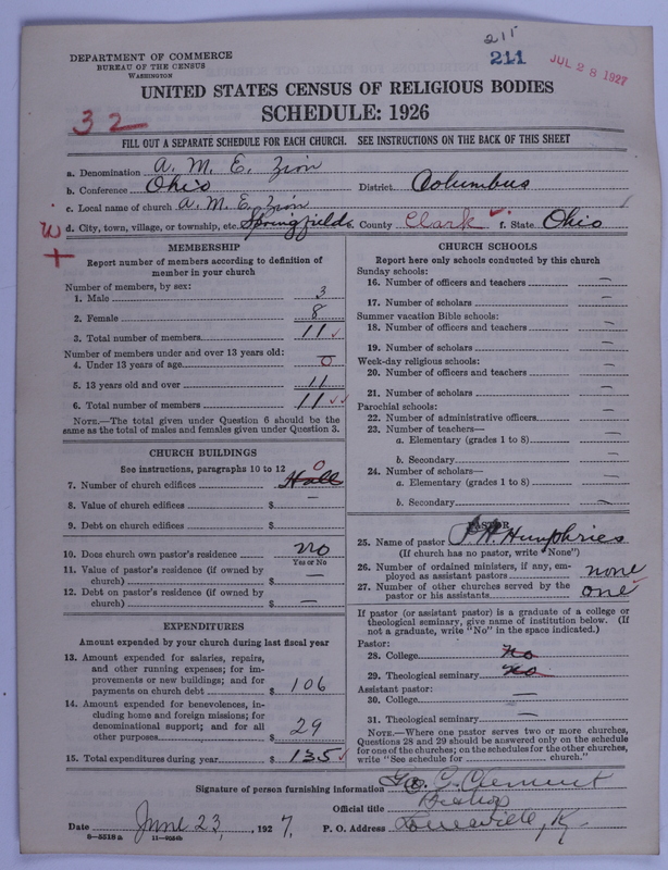 Scan of African Methodist Episcopal Zion Church: 211