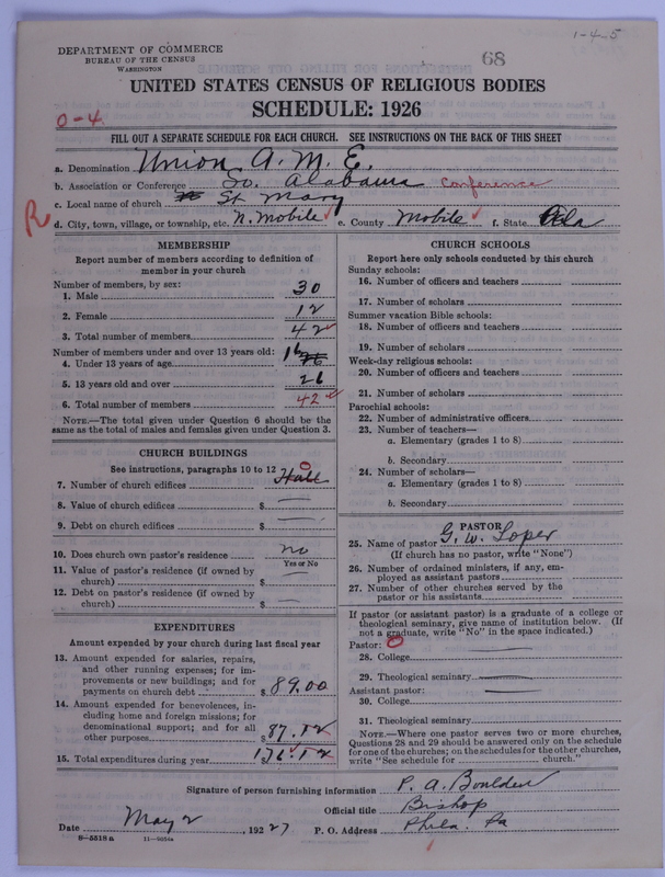 Scan of Union American Methodist Episcopal Church: 68