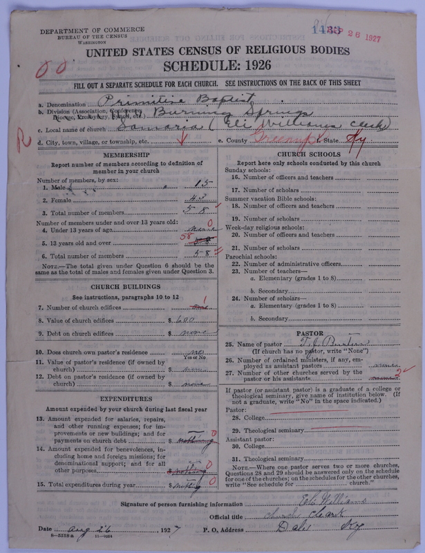 Scan of Primitive Baptists: 1433