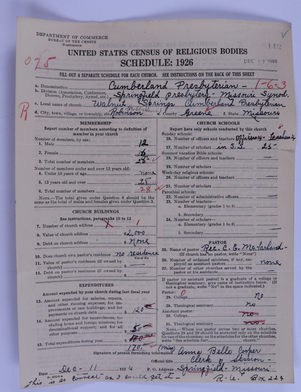 Scan of Cumberland Presbyterian Church: 112
