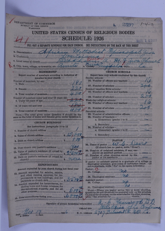Scan of African Methodist Episcopal Zion Church: 2397