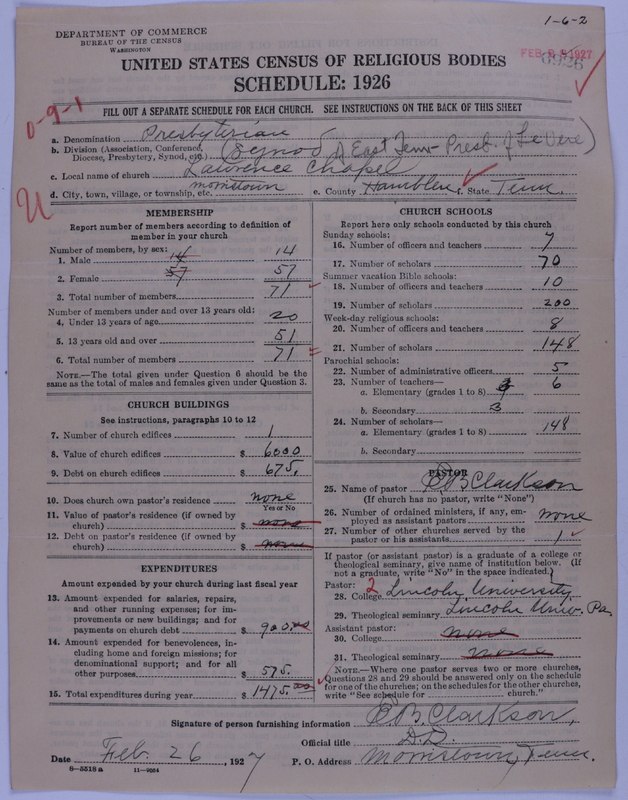Scan of Presbyterian Church in the United States of America: 6926