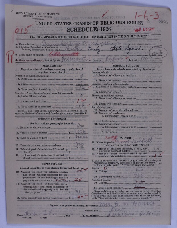 Scan of Cumberland Presbyterian Church: 866