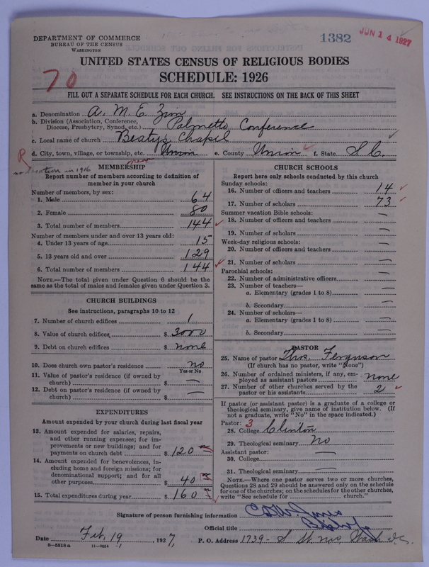 Scan of African Methodist Episcopal Zion Church: 1382