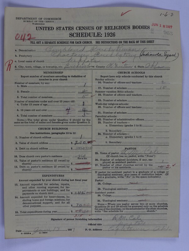 Scan of Cumberland Presbyterian Church: 963