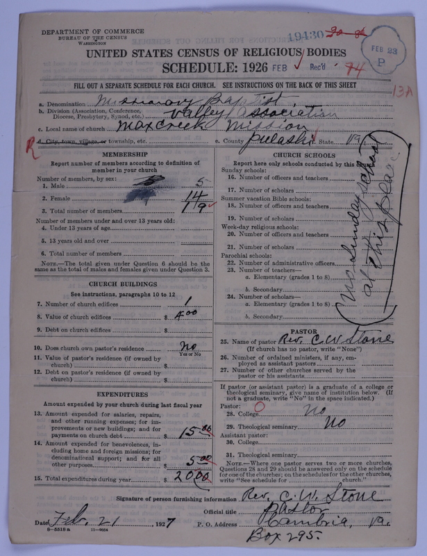 Scan of Negro Baptists: 19430