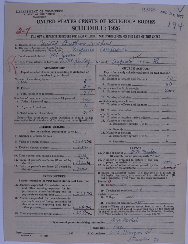 Scan of Church of the United Brethren in Christ: 2368