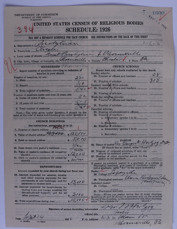 Scan of Presbyterian Church in the United States of America: 1600