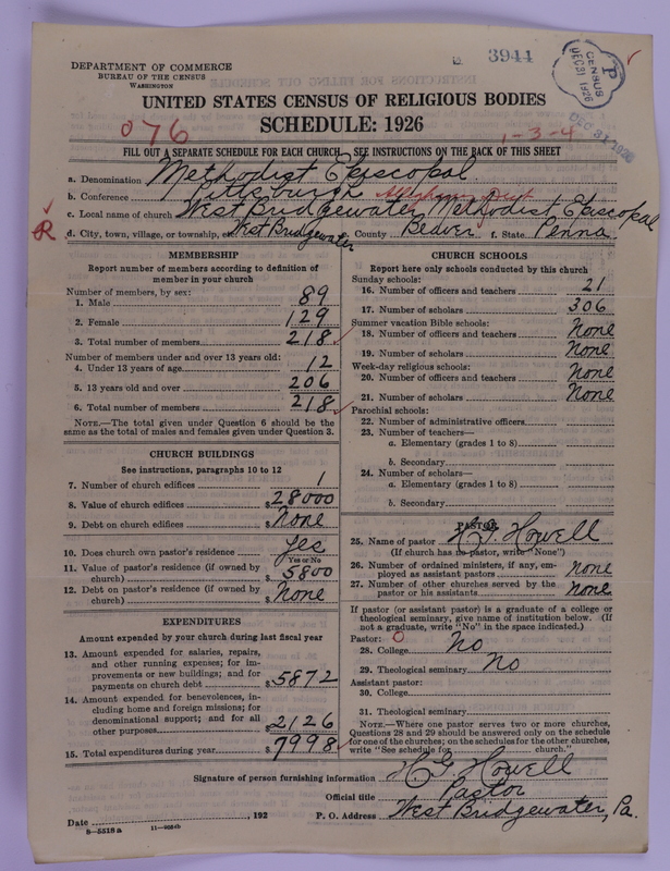Scan of Methodist Episcopal Church: 3944