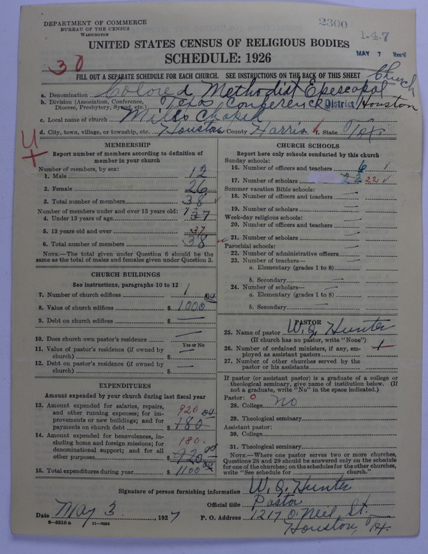 Scan of Colored Methodist Episcopal Church: 2300