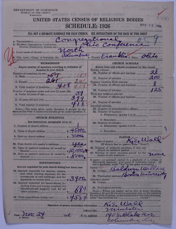 Scan of Congregational Churches: 1990