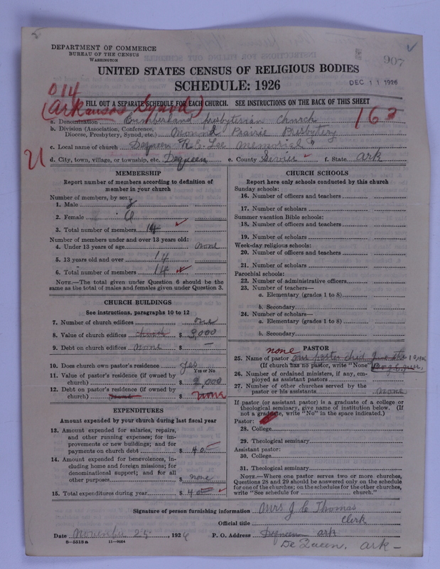 Scan of Cumberland Presbyterian Church: 907