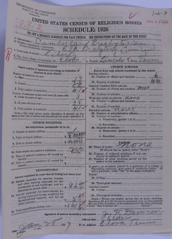 Scan of Cumberland Presbyterian Church: 533
