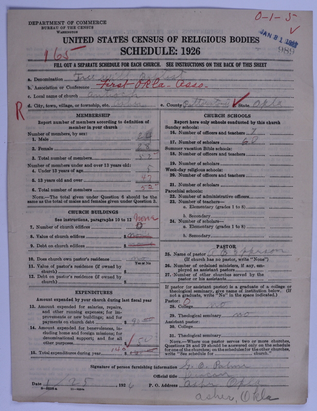 Scan of Free Will Baptists: 989