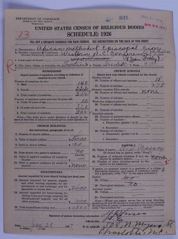 Scan of African Methodist Episcopal Zion Church: 821